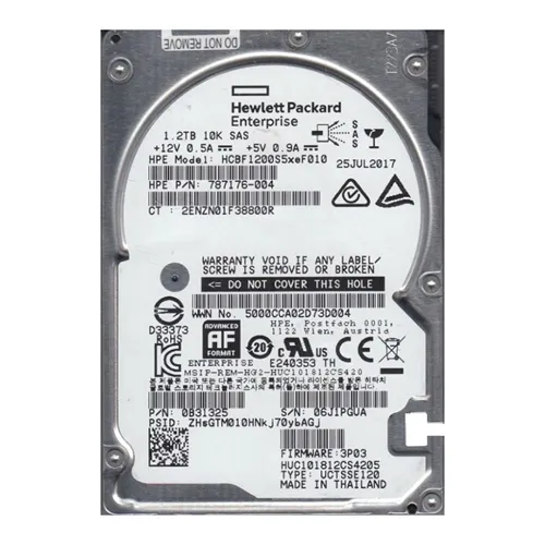 HP 787176-004 | 1.2TB 10000RPM SAS 12Gb/s 2.5-inch Hard Drive for 3PAR StoreServ 8000 Storage Refurbished - Hewlett-Packard (ou HP en abrégé) refurbished available on Gotodirect