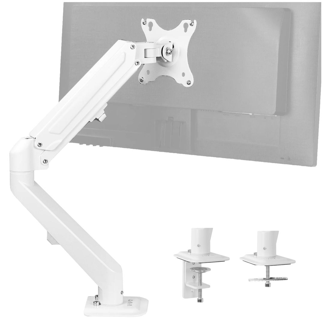 VIVO Pneumatic Arm Single Monitor Desk Mount- White Refurbished -  refurbished available on PCLiquidations