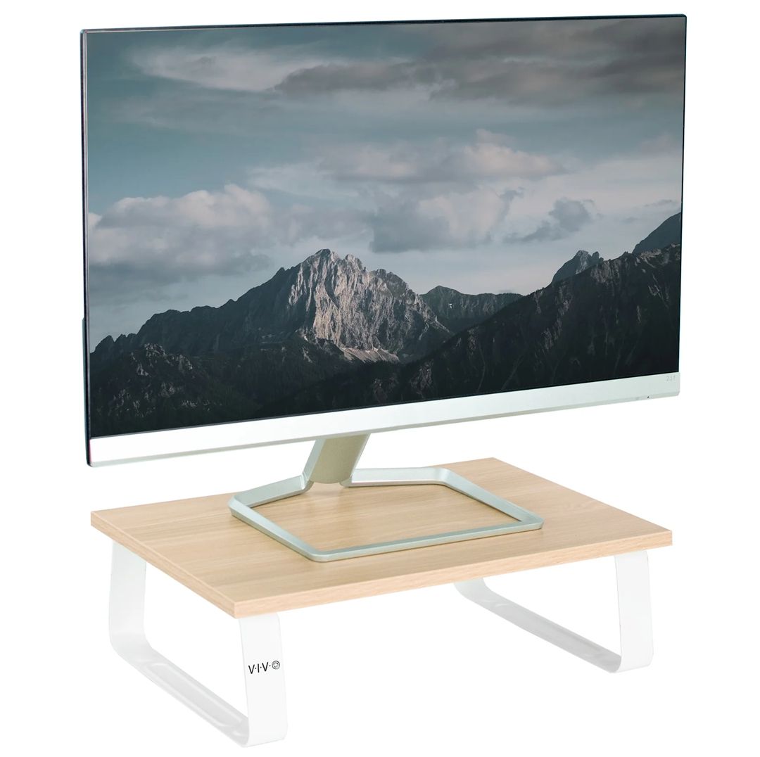 VIVO Tabletop Monitor Riser - Light Wood Refurbished -  refurbished available on PCLiquidations