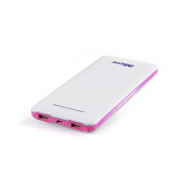iMicro PB-IM8000R 8000mAh Lithium Polymer Battery Power Bank w/ Flashlight - Pink Refurbished - N/A (Note: There is no well-known brand called "i refurbished available on PCLiquidations