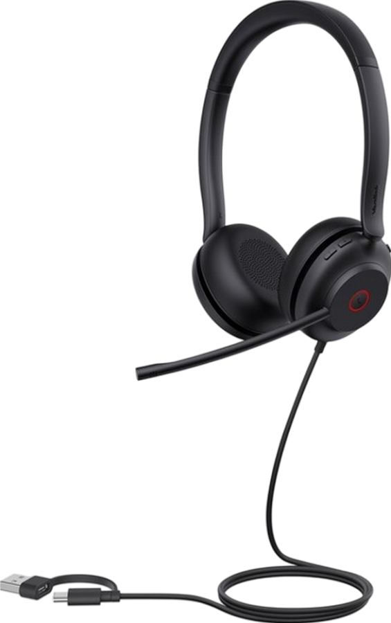 Yealink UH35 Dual UC Wired Headset - USB C/A Refurbished - Yealink refurbished available on PCLiquidations