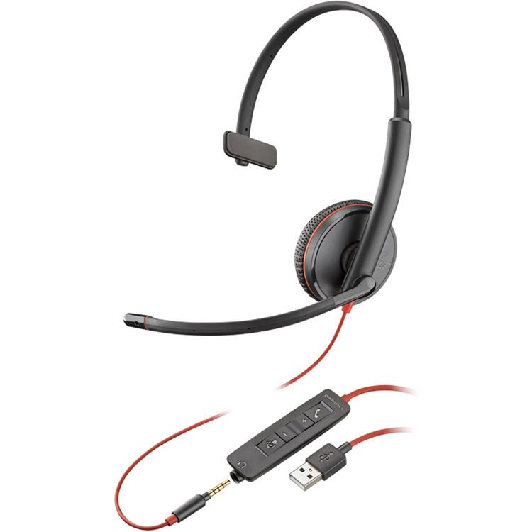 Plantronics Blackwire C3215 Monaural USB-A Headset Refurbished - Plantronics refurbished available on PCLiquidations