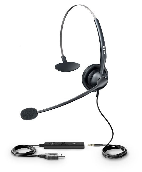 Yealink UH33 Wideband USB-A Monaural Headset Refurbished - Yealink refurbished available on PCLiquidations
