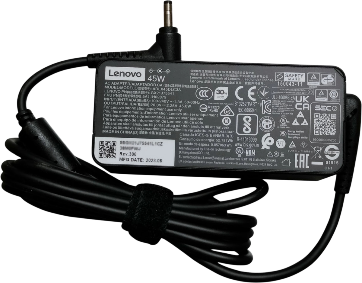 Lenovo ADLX45DLC3A  20V 2.25A 45W Power Adapter 3.0mm X 1.1mm Barrel - Refurbished Refurbished - Lenovo refurbished available on PCLiquidations