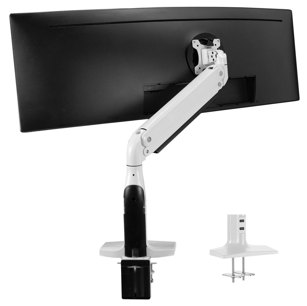 VIVO Pneumatic Arm Single Ultrawide Monitor Desk Mount - White Refurbished -  refurbished available on PCLiquidations