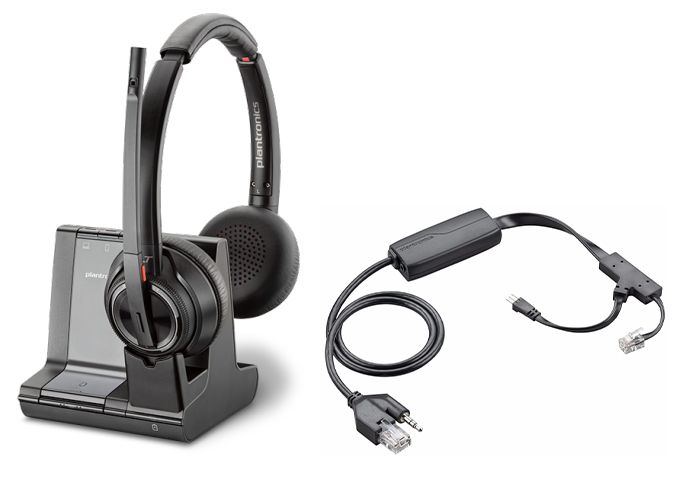 Poly Savi 8220 Office DECT Headset w/Polycom EHS Cable Refurbished - N/A (Il existe plusieurs marques avec le nom "Poly", il refurbished available on PCLiquidations