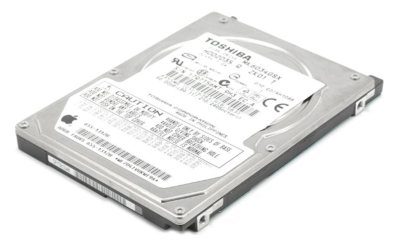 Apple Toshiba 60GB 5400 RPM 2.5"" SATA Hard Disk Drive HDD (MK6034GSX)  655-1312B Refurbished - Apple refurbished available on PCLiquidations