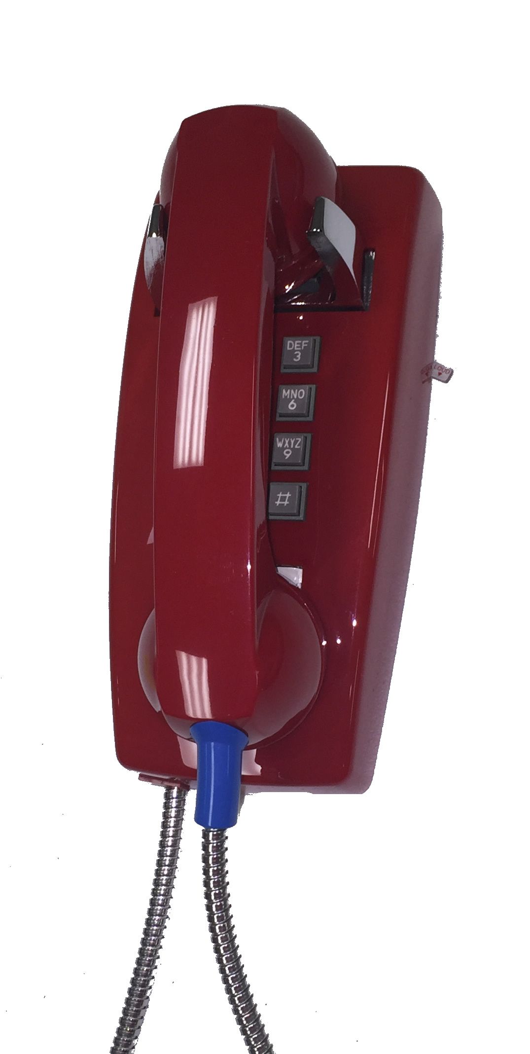 Cortelco 2554 Red Armored Wall Phone w/ Metal Cradle - New Refurbished - Cortelco refurbished available on PCLiquidations