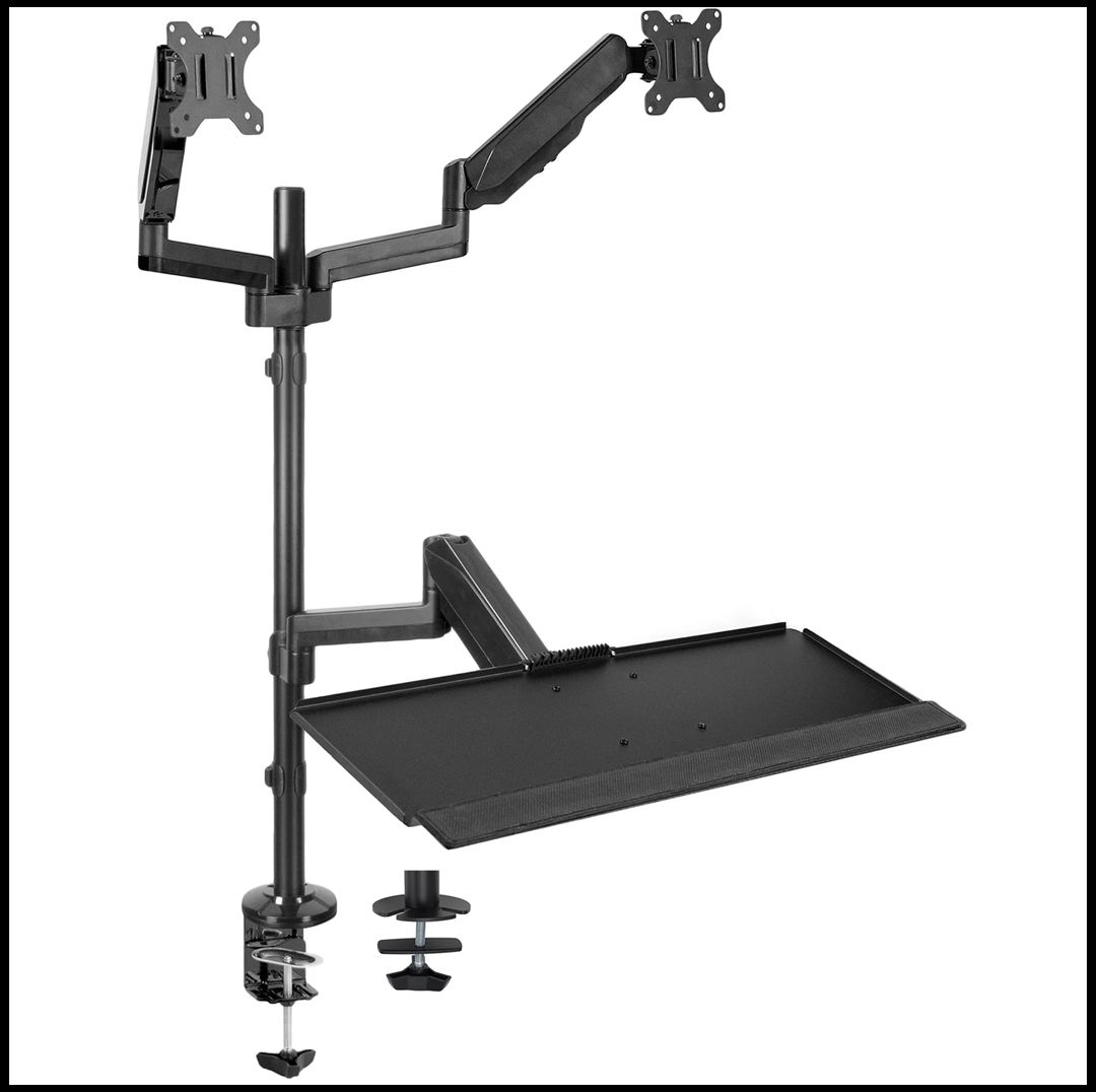 VIVO Dual Monitor Sit to Stand Desk Mount Workstation Refurbished -  refurbished available on PCLiquidations