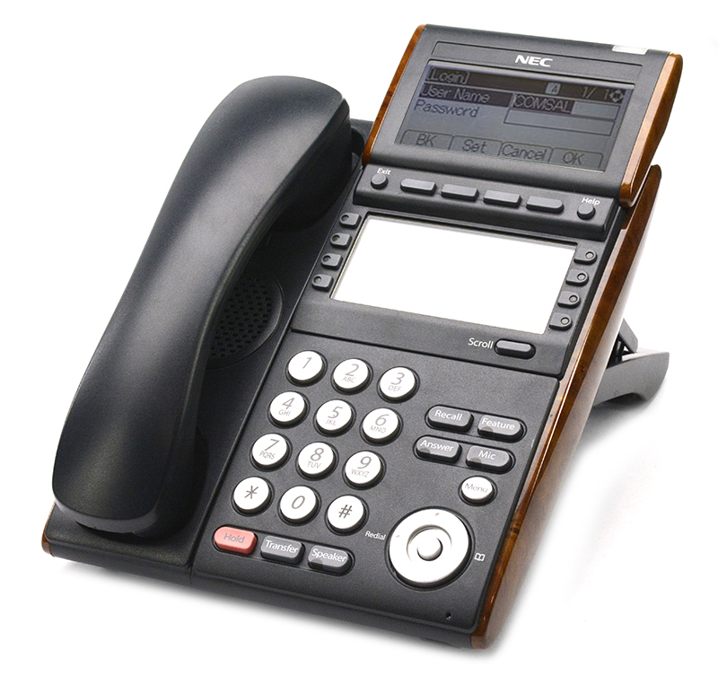 NEC Univerge DT300 DTL-8LD-1 Wood Grain 8-Button Display Phone Refurbished - NEC (Nippon Electric Company) refurbished available on PCLiquidations