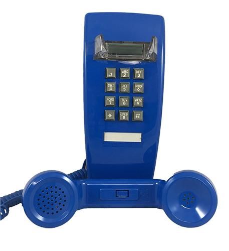 Cortelco 2554 Blue Wall Phone w/ Volume Control - New Refurbished - Cortelco refurbished available on PCLiquidations