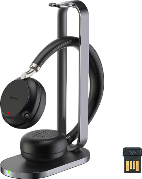 Yealink BH72 with Charging Stand Bluetooth Headset Black - USB A Refurbished - Yealink refurbished available on PCLiquidations