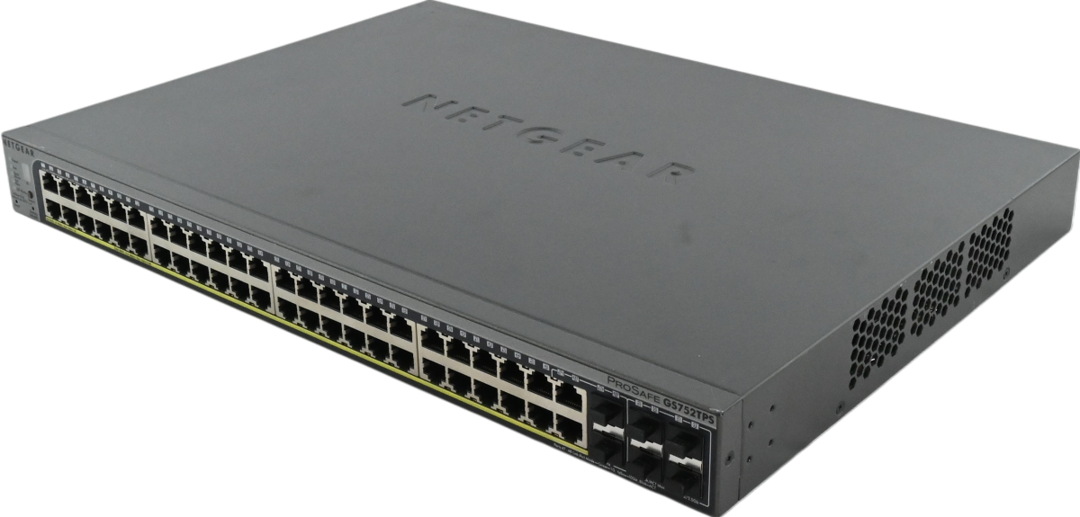 Netgear Prosafe GS752TPSB 48-Port Gigabit Stackable PoE Switch - Refurbished Refurbished - Netgear refurbished available on PCLiquidations