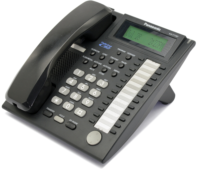 Panasonic KX-T7737-B 24-Button Black Digital Speakerphone Refurbished - Panasonic refurbished available on PCLiquidations