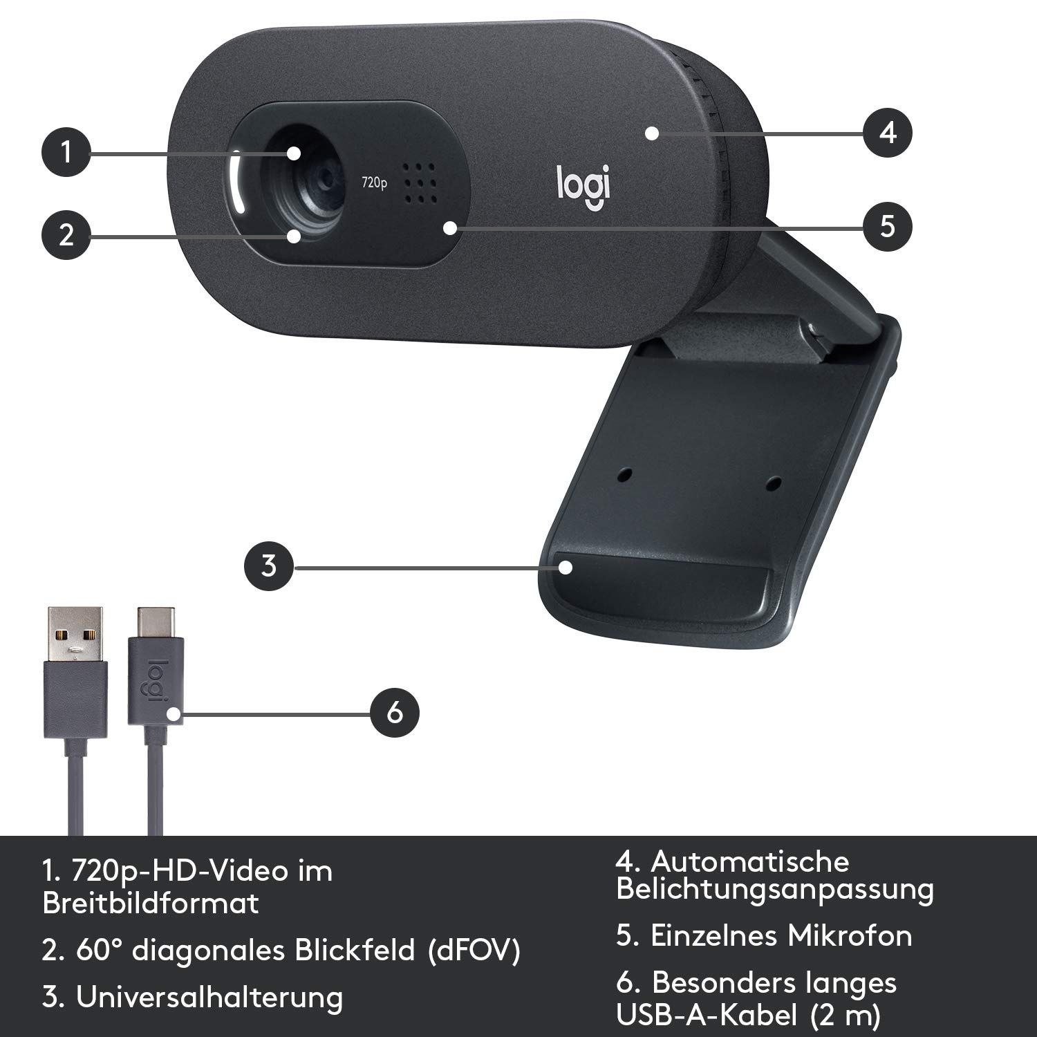Logitech C505E HD USB Business Webcam Refurbished - Logitech refurbished available on PCLiquidations