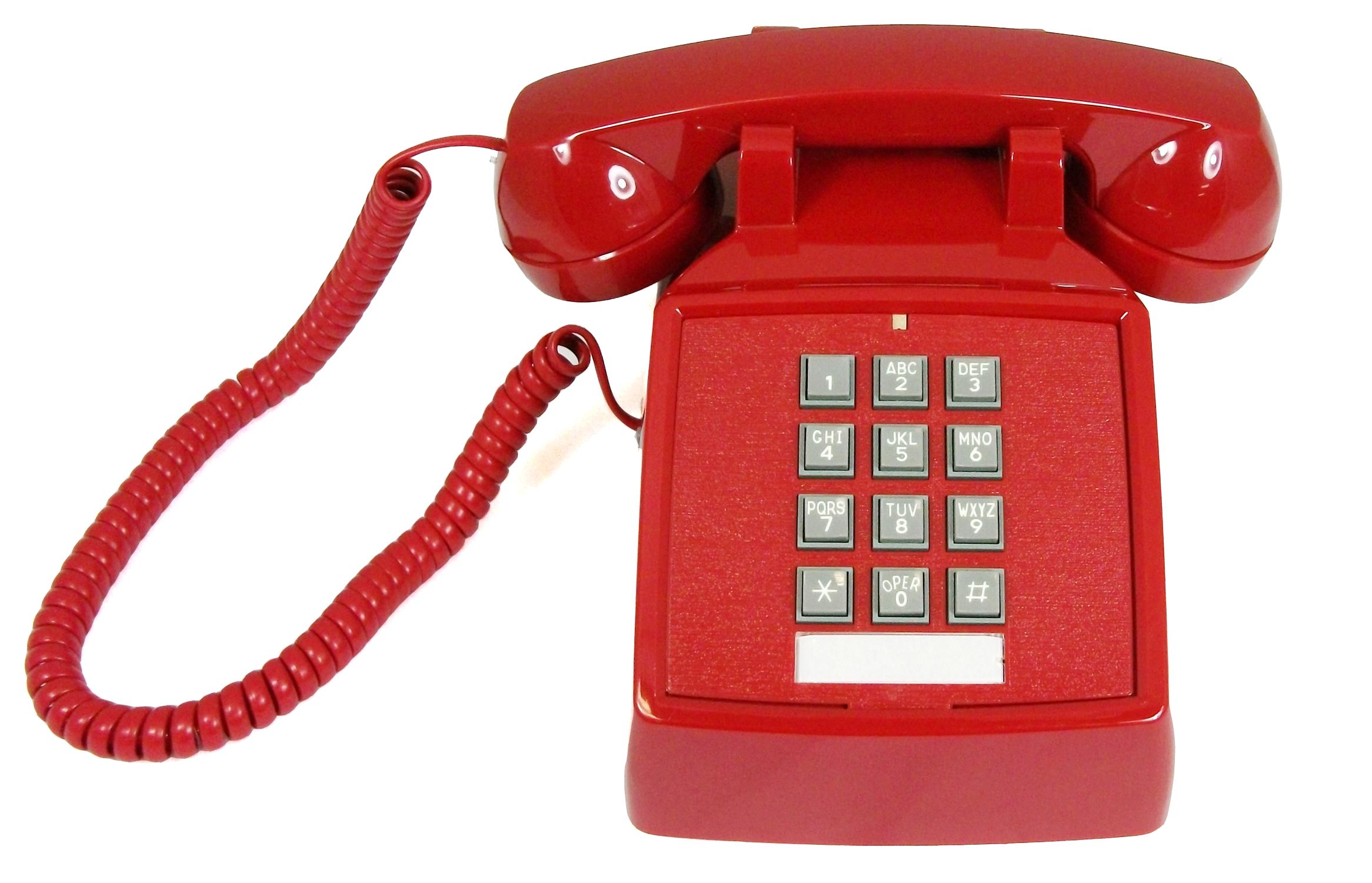 Cortelco 2500 Red Desk Phone w/ Volume Control - New Refurbished - Cortelco refurbished available on PCLiquidations