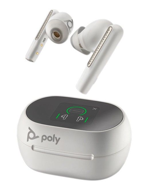 Poly Voyager Free 60+ UC White Sand Wireless Earbuds w/ Touchscreen Charging Case - USB-A Refurbished - N/A (Il existe plusieurs marques avec le nom "Poly", il refurbished available on PCLiquidations