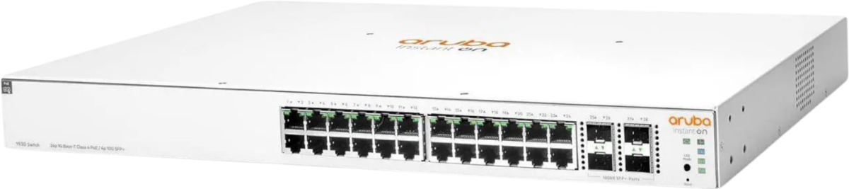 Buy HP Aruba Instant On 1930 24-Port Gigabit PoE+ Compliant Managed Switch with 10Gb SFP+ - Refurbished Refurbished - $330.97 HP Aruba Instant On 1930 24-Port Gigabit PoE+ Compliant Managed Switch with 10Gb SFP+ - Refurbished Refurbished - Hewlett-Packard (ou HP en abrégé) refurbished available on PCLiquidations