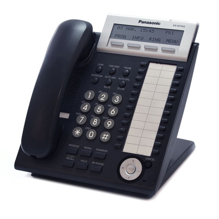 Panasonic KX-NT343-B Black Backlit Display VoIP Phone - Grade A Refurbished - Panasonic refurbished available on PCLiquidations