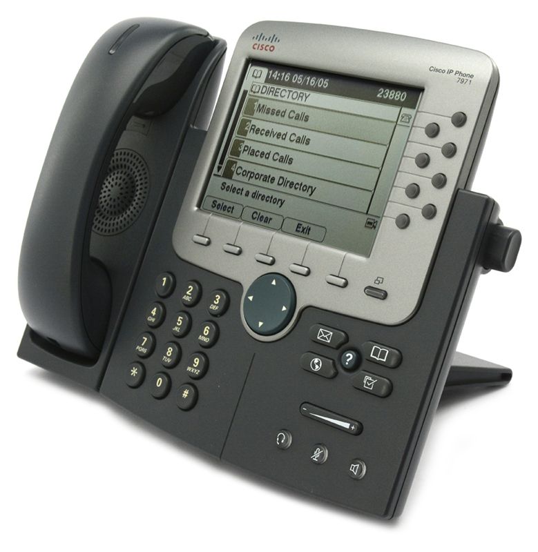 Cisco CP-7971G-GE Charcoal Gigabit IP Display Speakerphone - Grade A Refurbished - Cisco Systems Inc. refurbished available on PCLiquidations