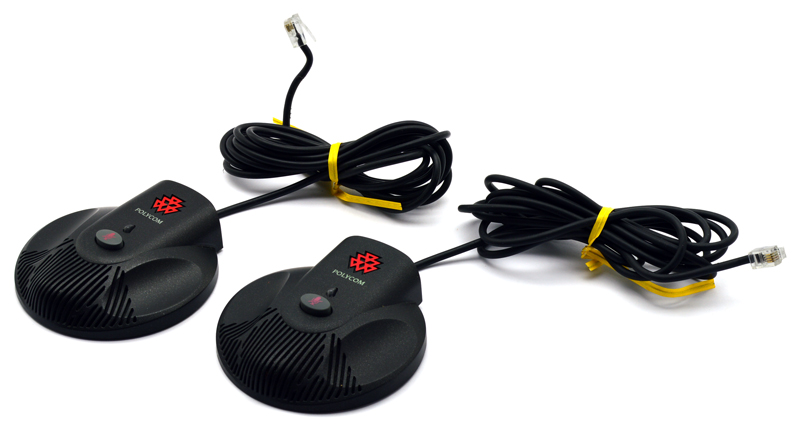 Polycom SoundStation 2 Extension Microphones (2201-07155-605) - Set of 2 MICs Refurbished - Polycom refurbished available on PCLiquidations