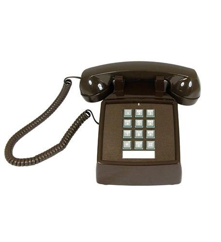 Cortelco 2500 Basic Brown Desk Phone w/ Volume Control - New Refurbished - Cortelco refurbished available on PCLiquidations