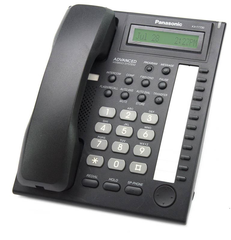 Panasonic KX-T7730X-B Black Digital Display Speakerphone - Grade A Refurbished - Panasonic refurbished available on PCLiquidations