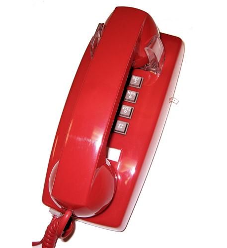 Cortelco 2554 Red Wall Phone - New Refurbished - Cortelco refurbished available on PCLiquidations