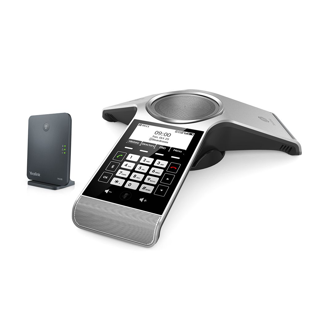 Yealink DECT CP930WP Silver IP Display Wireless Conference Phone - W60B Base Grade A Refurbished - Yealink refurbished available on PCLiquidations