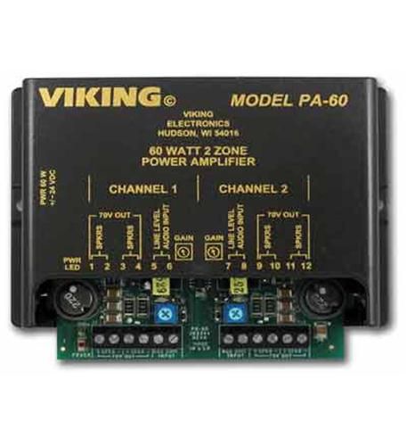Viking PA-60 60 Watt 2-Zone Power Paging Amplifier Refurbished -  refurbished available on PCLiquidations