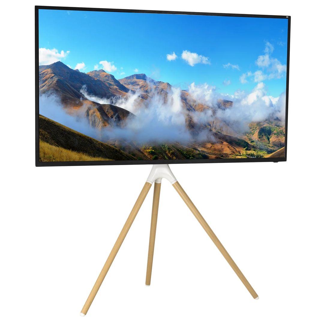 VIVO Easel Stand for 45"" to 65"" TVs - Light Wood Refurbished -  refurbished available on PCLiquidations