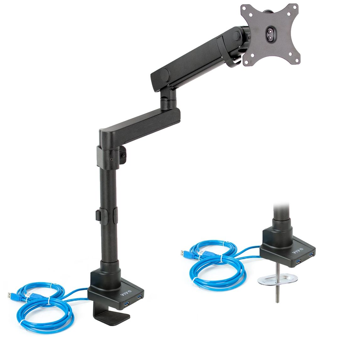 VIVO Mechanical Arm Single Monitor Desk Mount with USB Refurbished -  refurbished available on PCLiquidations