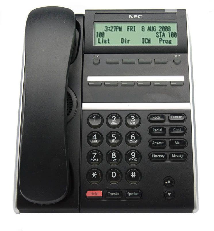NEC DT410 DTZ-6DE-3 6-Button Black 3-Line Digital Display Phone (650001) Refurbished - NEC (Nippon Electric Company) refurbished available on PCLiquidations
