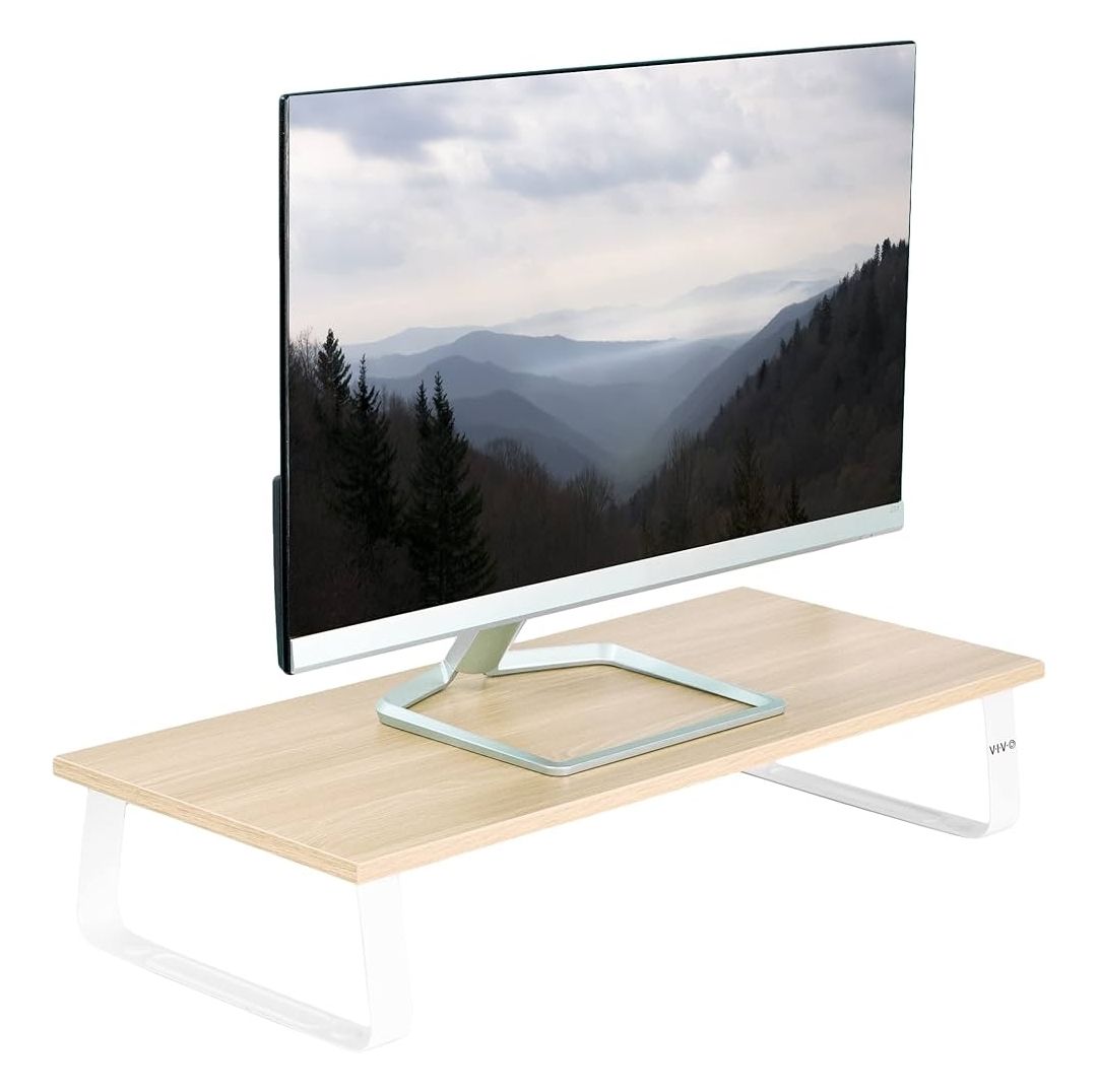 VIVO Tabletop Monitor Riser - Light Wood Refurbished -  refurbished available on PCLiquidations