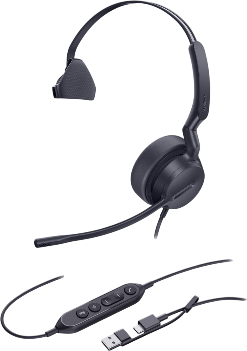 Yealink UH42 Mono Wired USB-C/A Headset - Teams Refurbished - Yealink refurbished available on PCLiquidations