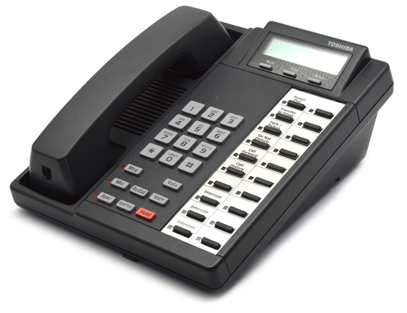 Toshiba Strata DKT2020-FDSP 20-Button Charcoal Full-Duplex Speaker Display Phone Refurbished - Toshiba refurbished available on PCLiquidations