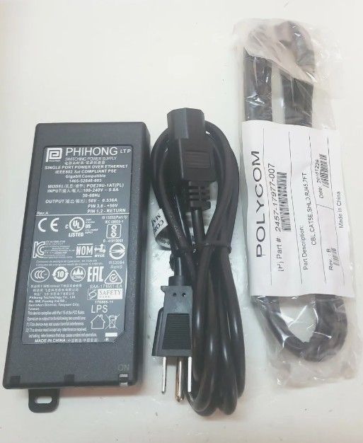 Polycom Trio 8500 56V 800mA Power Adapter Kit Refurbished - Polycom refurbished available on PCLiquidations