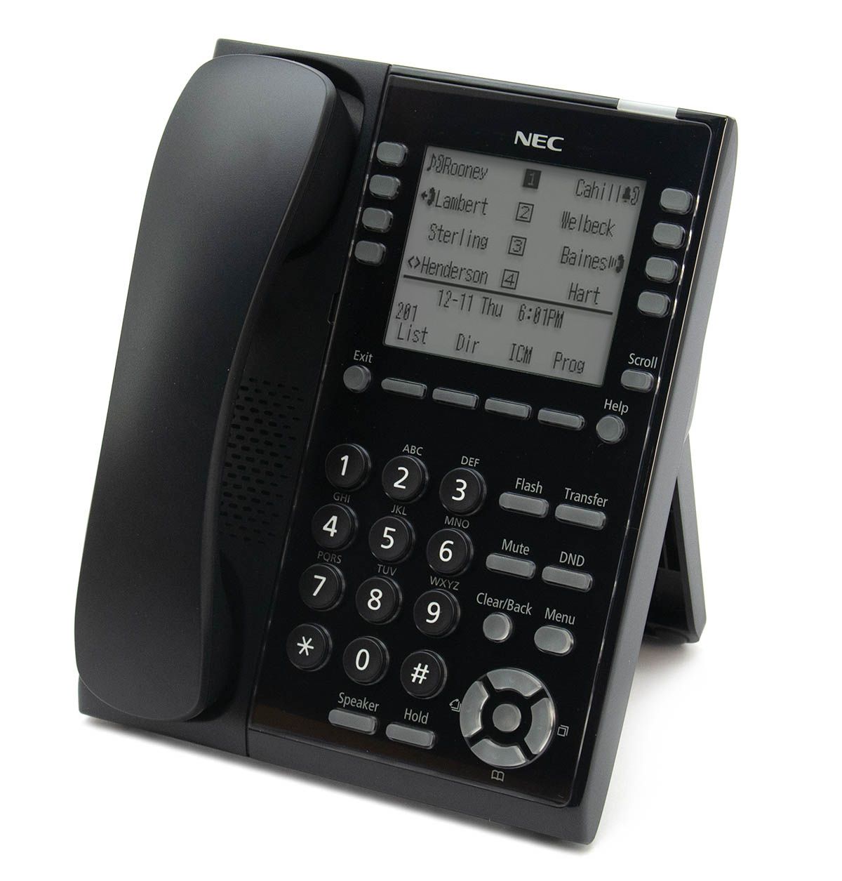 NEC SL2100 8-Button Black IP Self-Labeling Speakerphone Refurbished - NEC (Nippon Electric Company) refurbished available on PCLiquidations