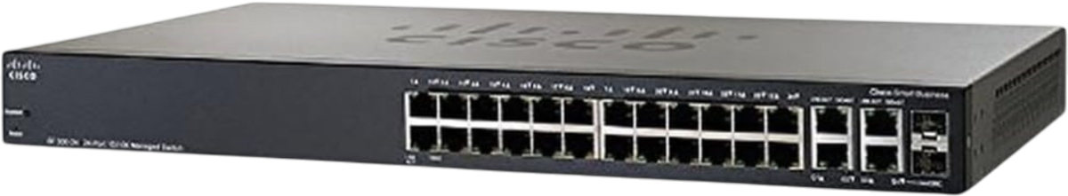 Cisco SF300-24MP 24-port 10/100 + 4 combo Gigabit SFP Switch - Refurbished Refurbished - Cisco Systems Inc. refurbished available on PCLiquidations