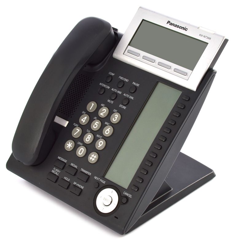 Panasonic KX-NT366-B 24-Button Black IP Backlit LCD Display Phone - Grade A Refurbished - Panasonic refurbished available on PCLiquidations