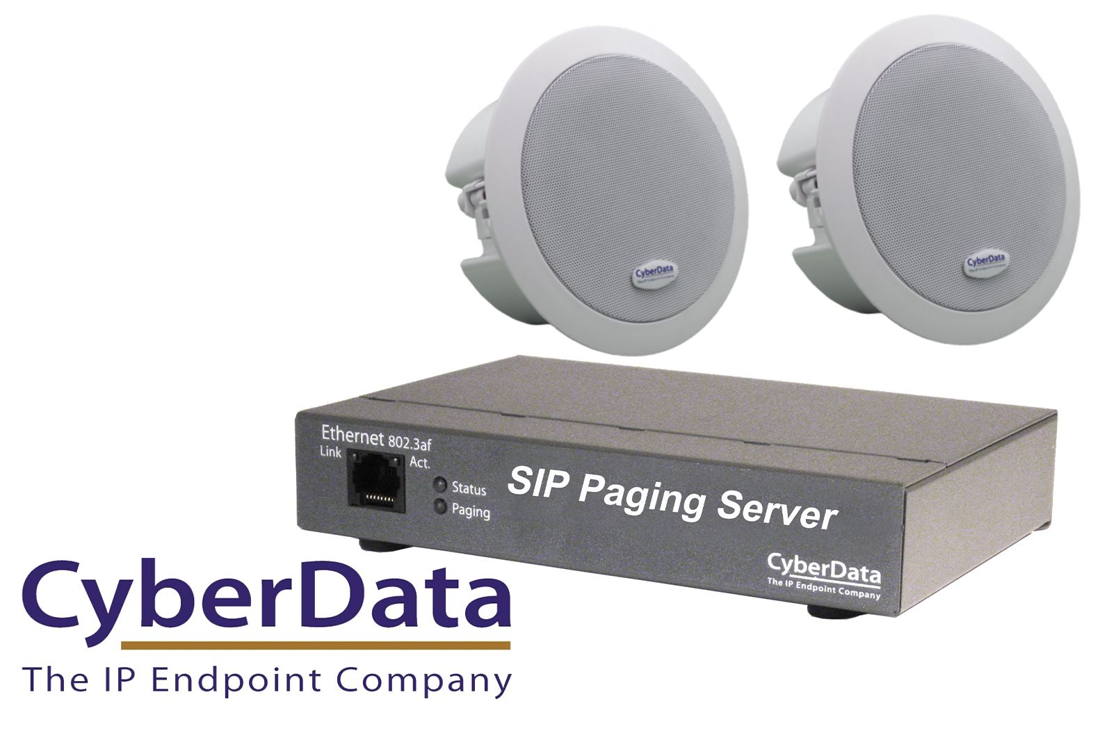 CyberData SIP Paging Server Kit w/(2) Ceiling Speakers Refurbished -  refurbished available on PCLiquidations
