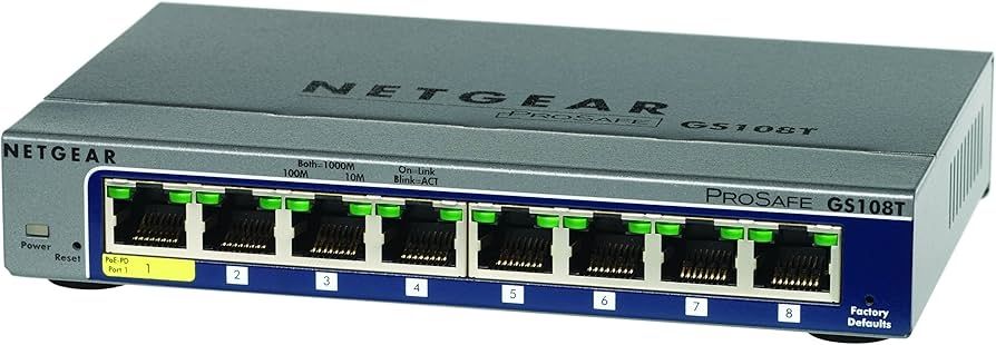 Netgear ProSafe GS108T 8-Port Gigabit Smart Switch Refurbished - Netgear refurbished available on PCLiquidations