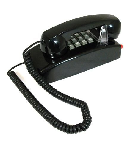 Cortelco 2554 Black Basic Wall Phone w/Message Waiting Lamp - New Refurbished - Cortelco refurbished available on PCLiquidations