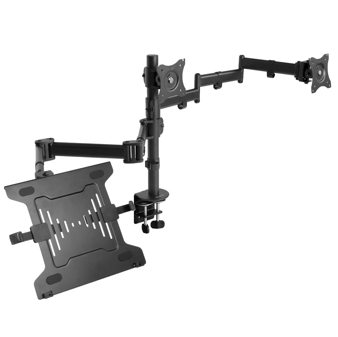 VIVO Black Dual Monitor + Single Laptop Desk Mount Refurbished -  refurbished available on PCLiquidations