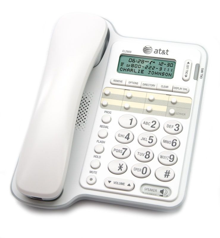 AT&T CL2909 White 8-Button Display Speakerphone (CL2909) Refurbished - AT&T refurbished available on PCLiquidations