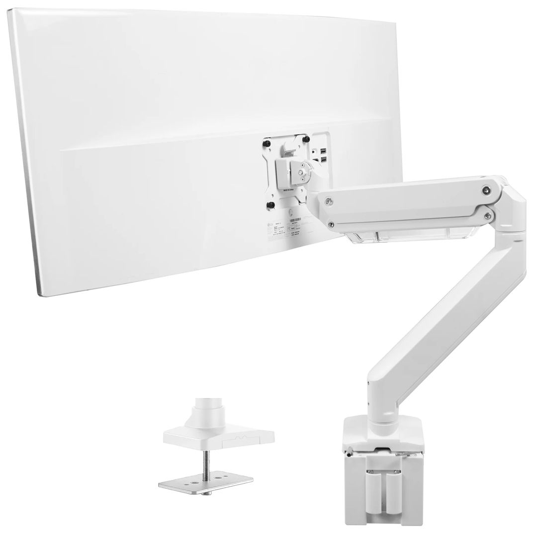 VIVO Pneumatic Arm Single Ultrawide Monitor Desk Mount - White Refurbished -  refurbished available on PCLiquidations