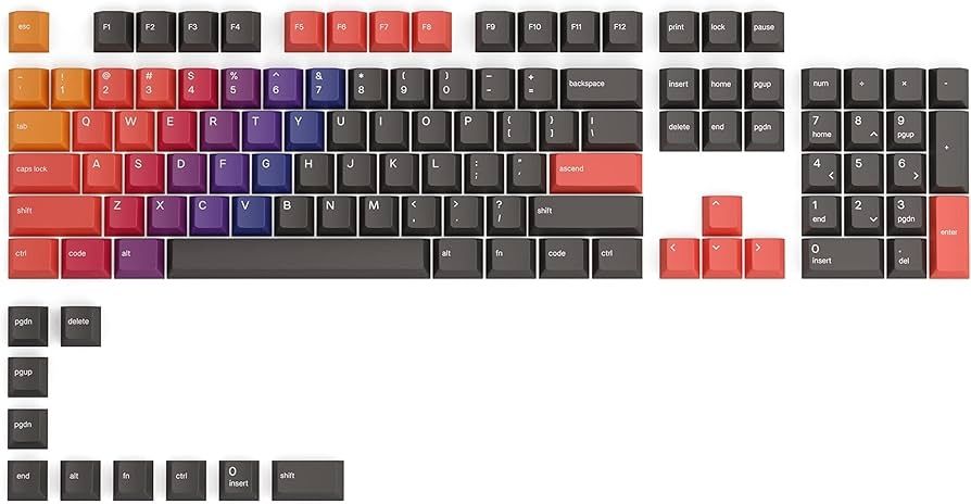 Glorious GPBT Dye Sublimated Keycaps - 114-Key Set - Celestial Fire (ANSI) - Refurbished Refurbished -  refurbished available on PCLiquidations