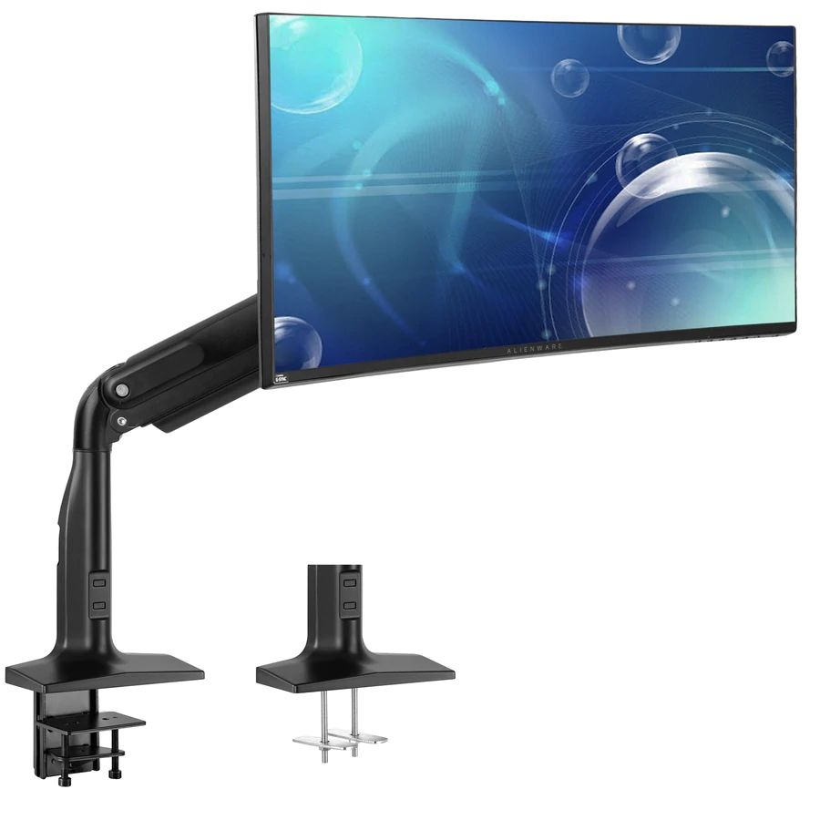 VIVO Pneumatic Arm Single Ultrawide Monitor Desk Mount -Black Refurbished -  refurbished available on PCLiquidations