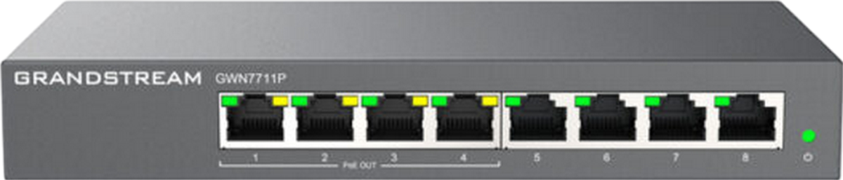 GrandStream GWN7711P Layer 2-Lite Managed Switch 8 x GigE Refurbished - Grandstream refurbished available on PCLiquidations
