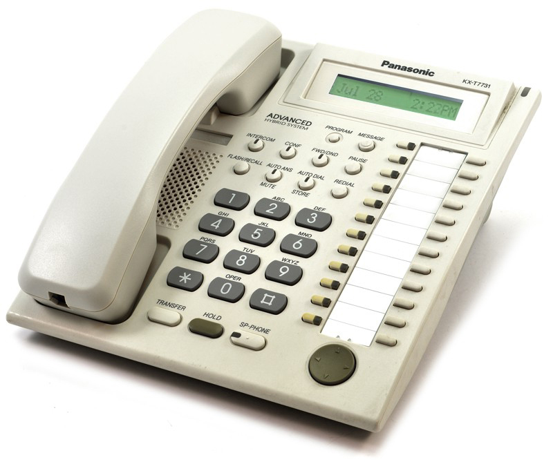 Panasonic KX-T7731 Black 24-Button White Digital Display Speakerphone Refurbished - Panasonic refurbished available on PCLiquidations